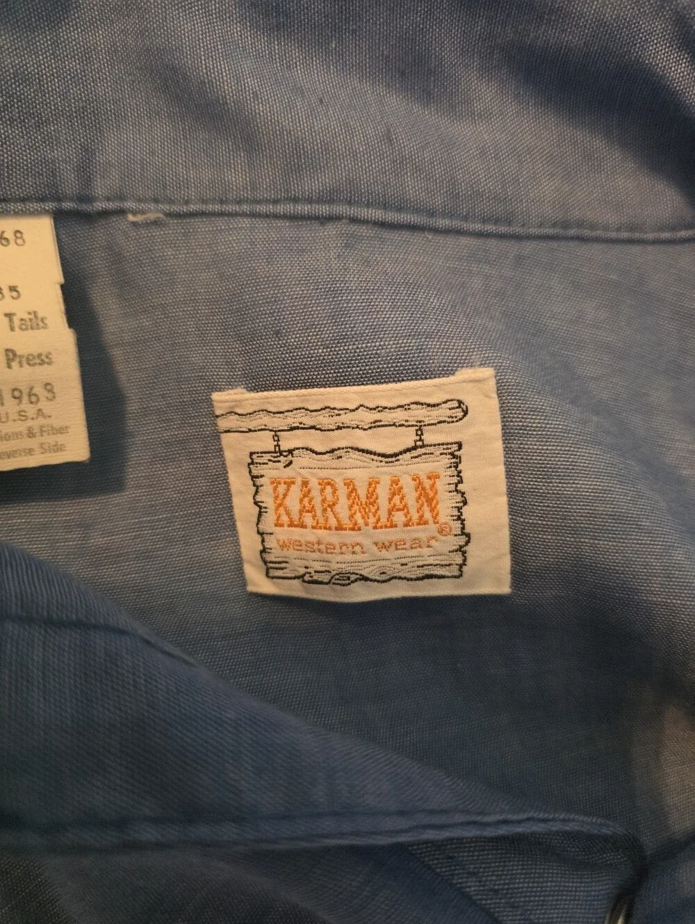 Karman Western Wear Vintage Snap Button Shirt Size XL